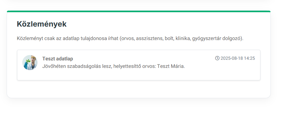Közlemények kezelése