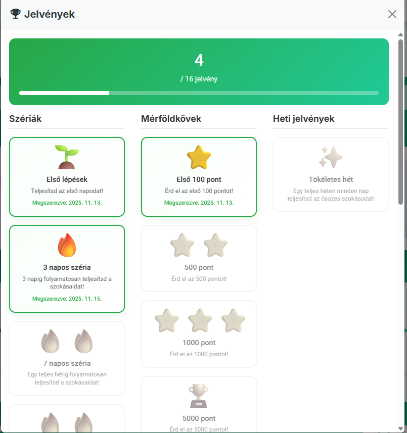 MedGo Egészségkövető jelvények